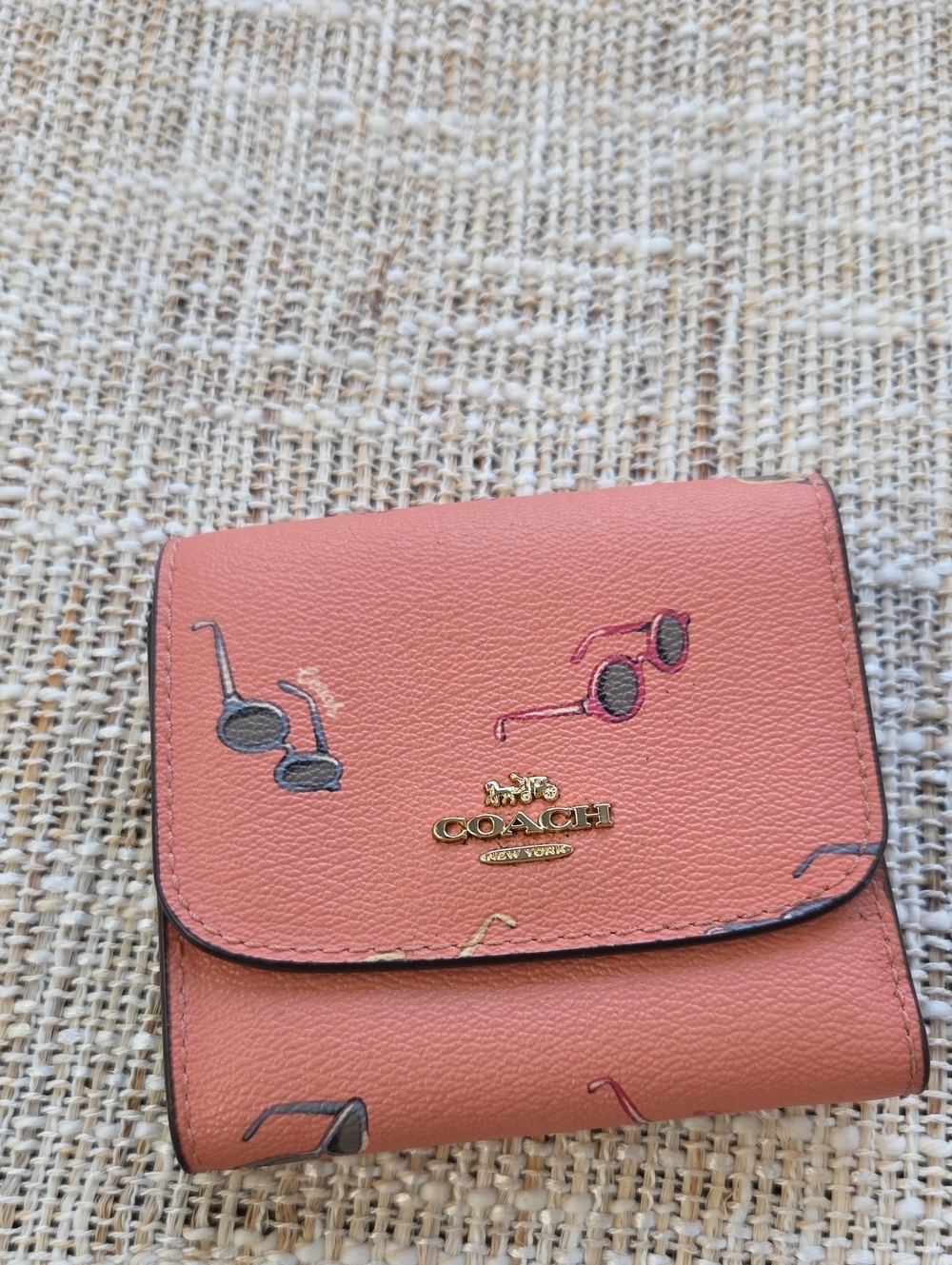 Coach Coral Sunglass Pattern Wallet